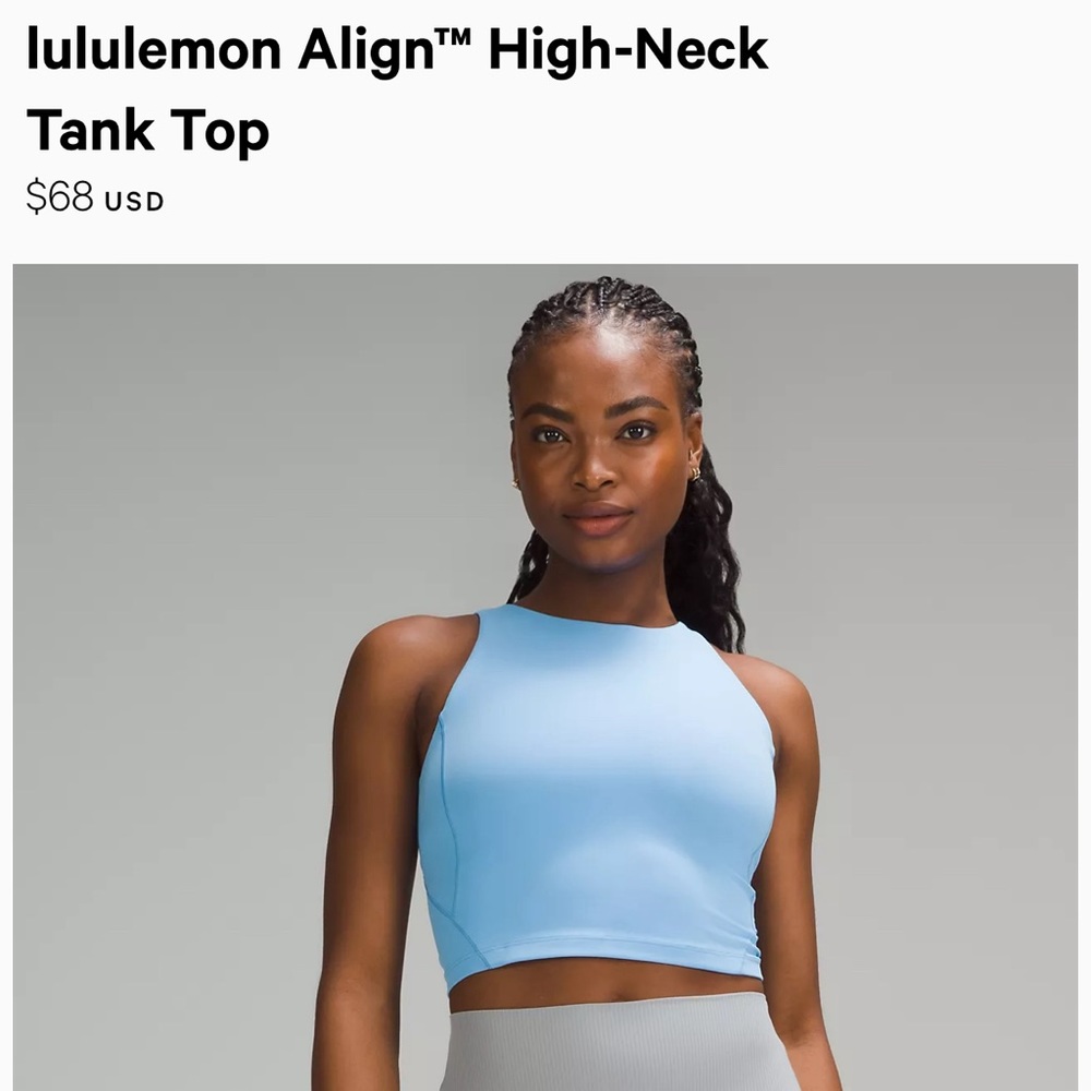 lululemon athletica Align High-Neck Crop Tank Top - Light Blue
